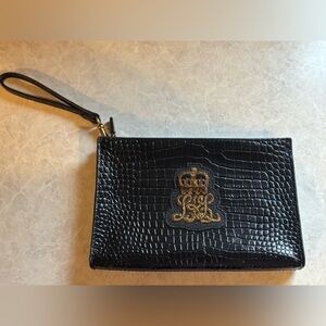 NWOT Lauren Ralph Lauren leather wristlet clutch bag